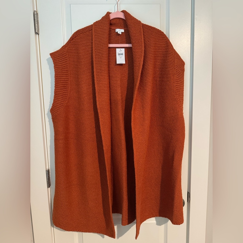 J. Jill Women's Sleeveless Cardigan in Tamarind **NWT**